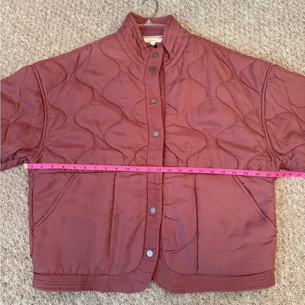 Quilted Burgundy Jacket by Elan size Large - Picture 7 of 8